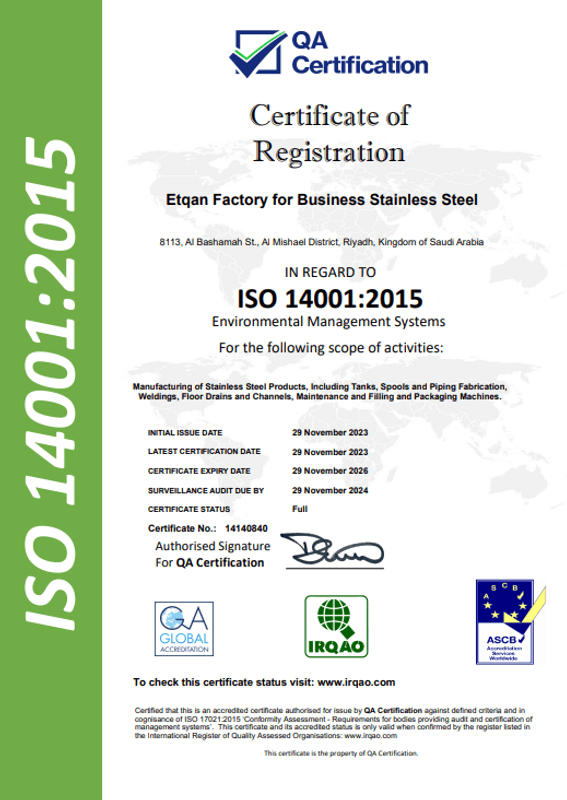 ISO 14001:2015 Environmental System