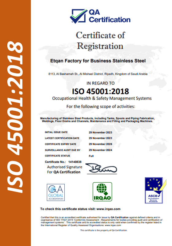 ISO 45001:2018 Occupational Health & Safety